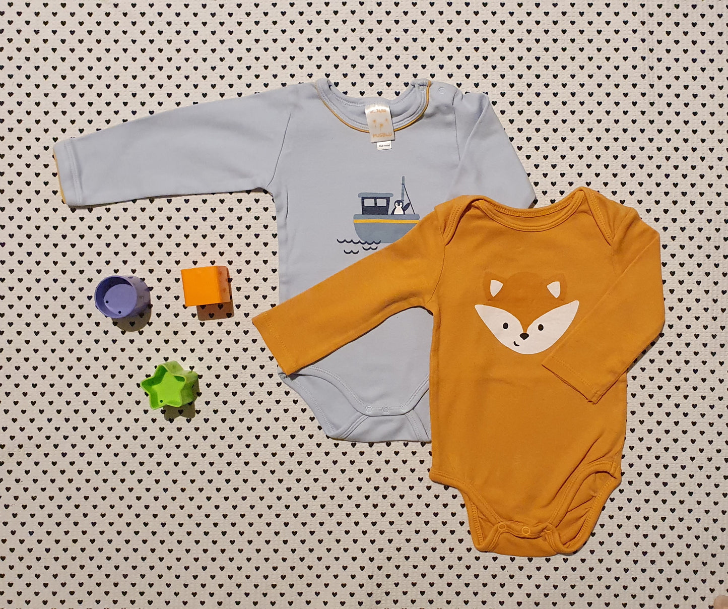 Minis Junge | 2er-Pack: Body Langarm, Gr. 74/80