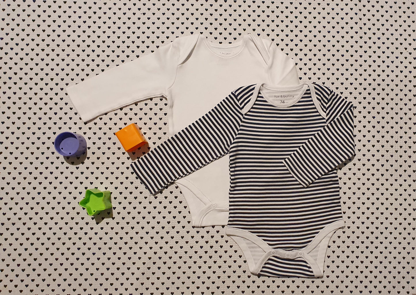 Minis Junge | Unisex | 2er-Pack: Body Langarm, Gr. 74