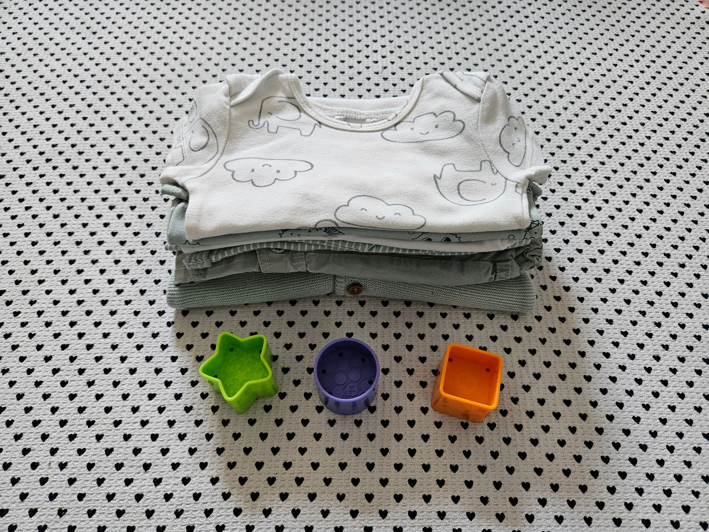 Minis Junge | Unisex | 6-tlg. Kleiderset, Gr. 80