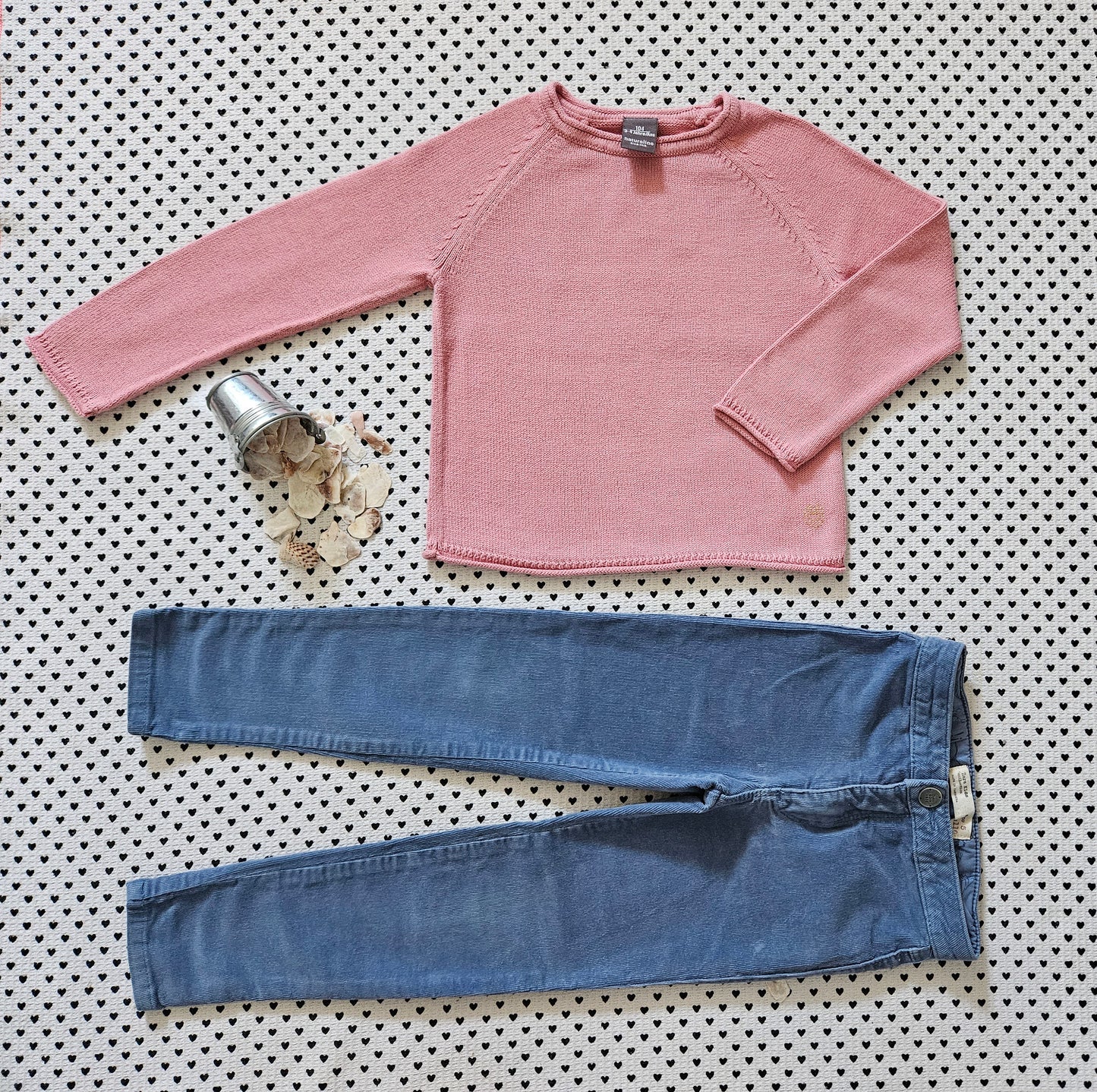 Kids | Mädchen | Set: Strickpullover und Cordhose, Gr. 104