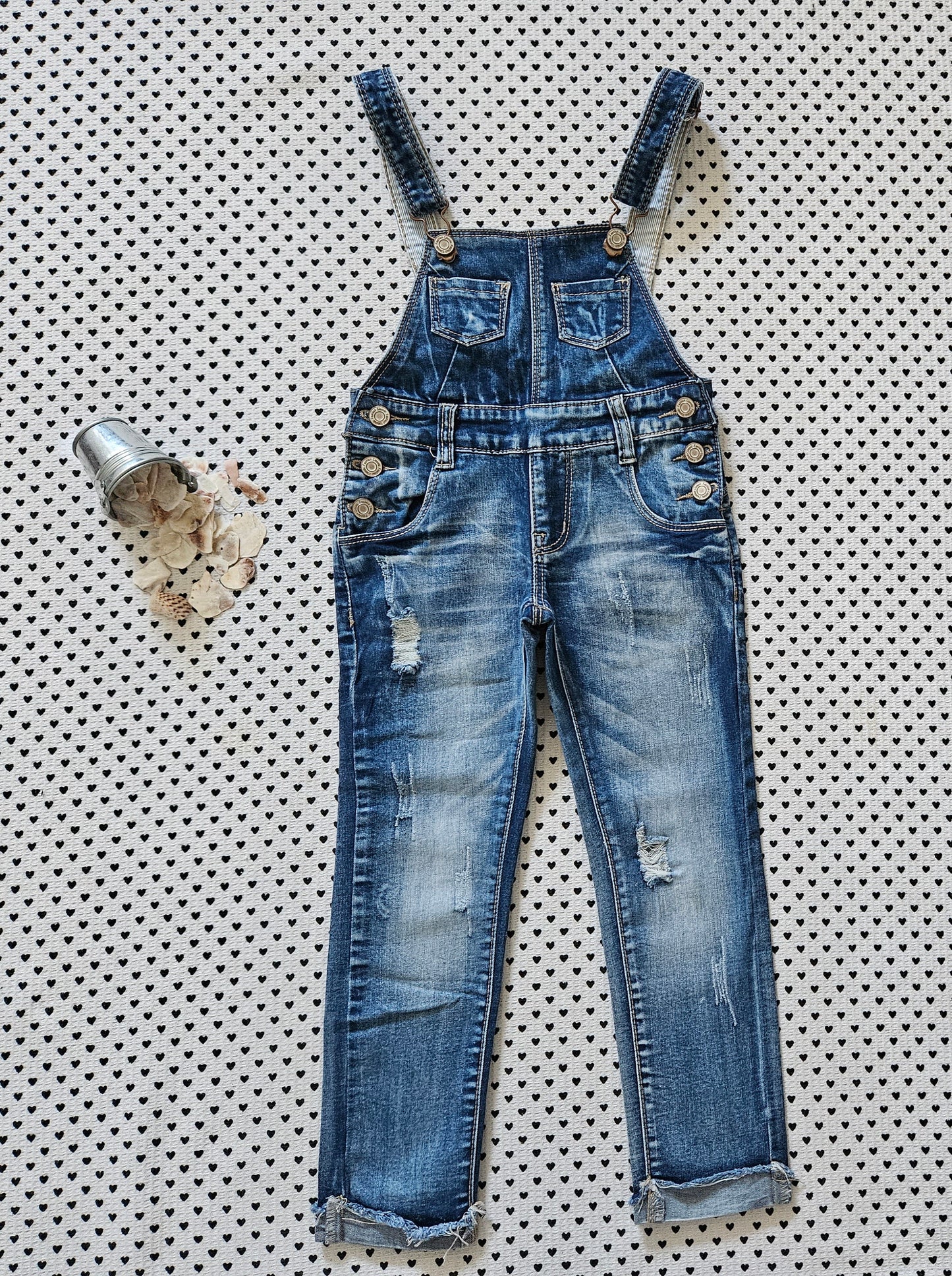 Kids | Mädchen | Jeans-Latzhose von Cuorematto, Gr. 104