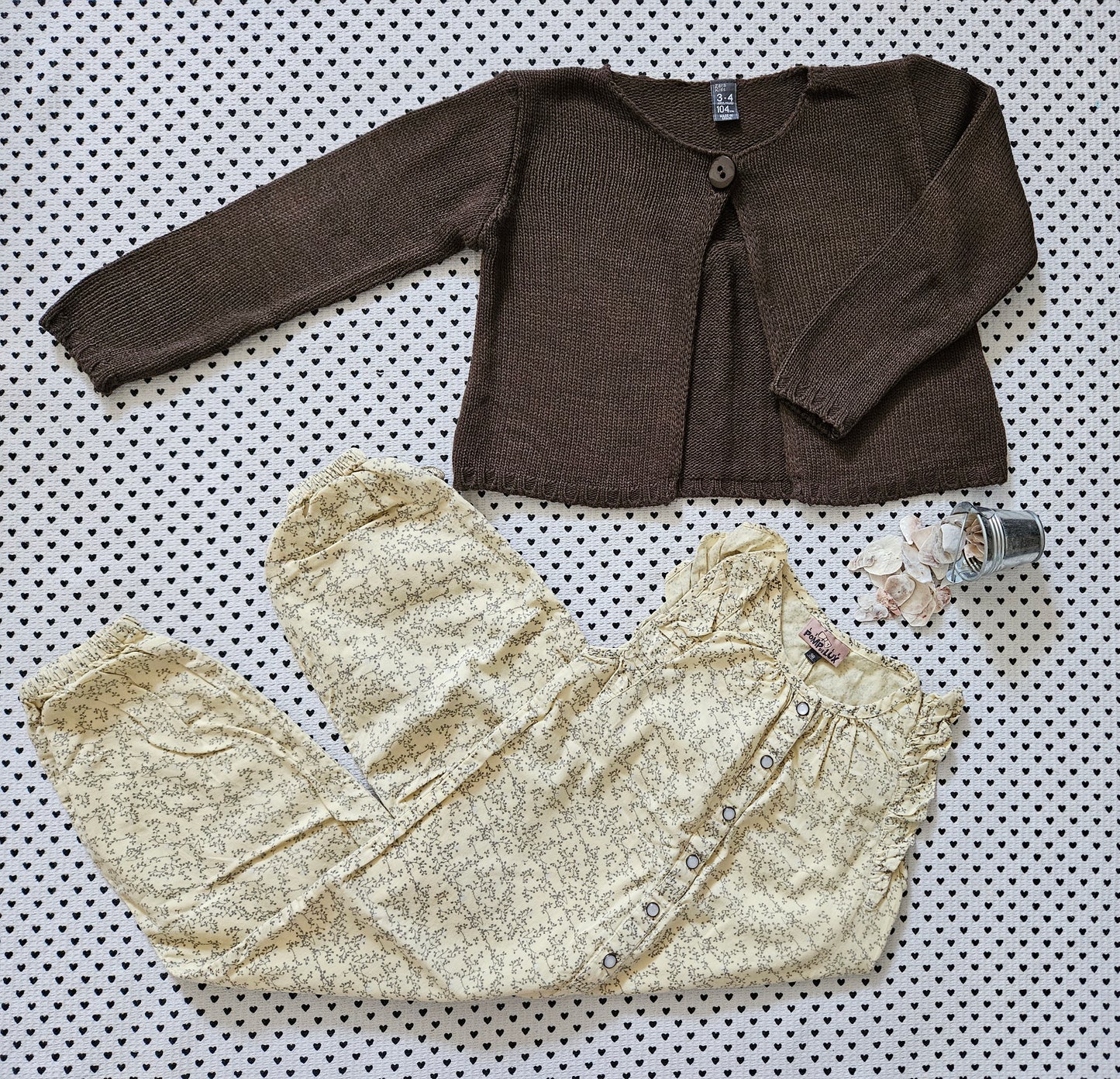 Kids | Mädchen | Set: Strickjacke und Jumpsuit, Gr. 98/104