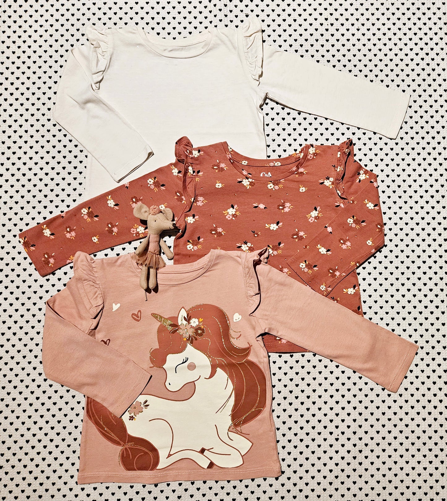 Kids | Mädchen | 3er-Pack Langarmshirts von C&A, Gr. 98/104