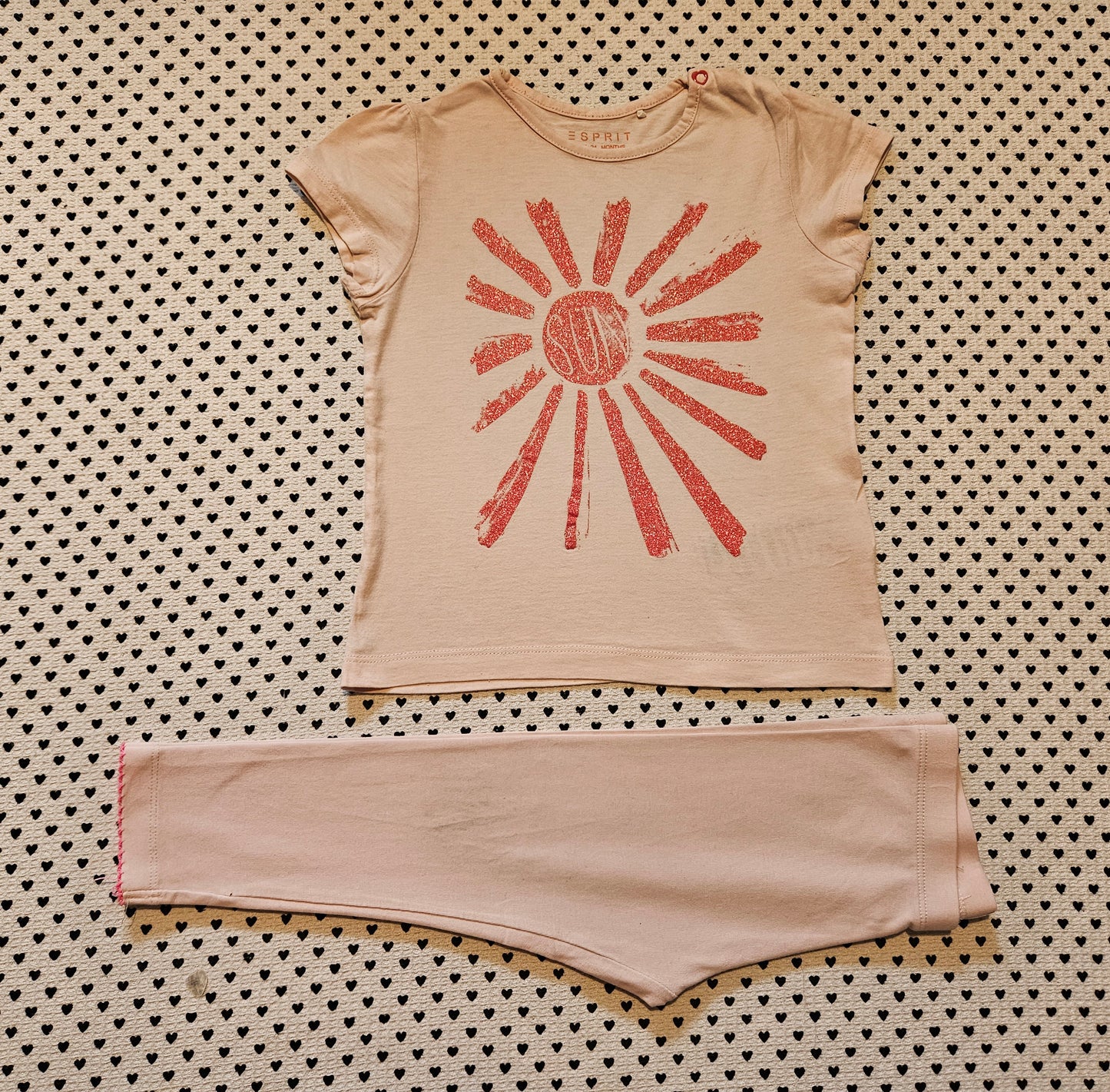 Minis Mädchen | Set: T-Shirt von Esprit und Leggings, Gr. 86/92