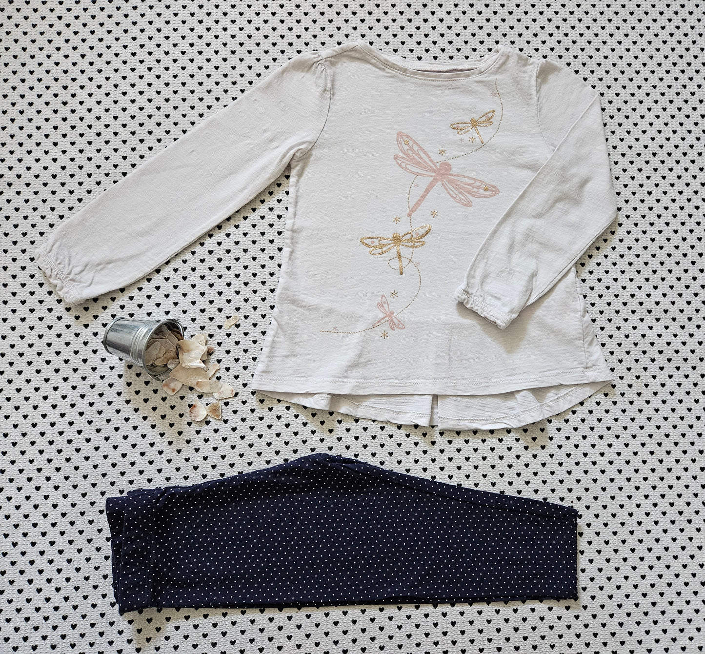Kids | Mädchen | Set: Langarmshirt und Leggings 3/4, Gr. 110