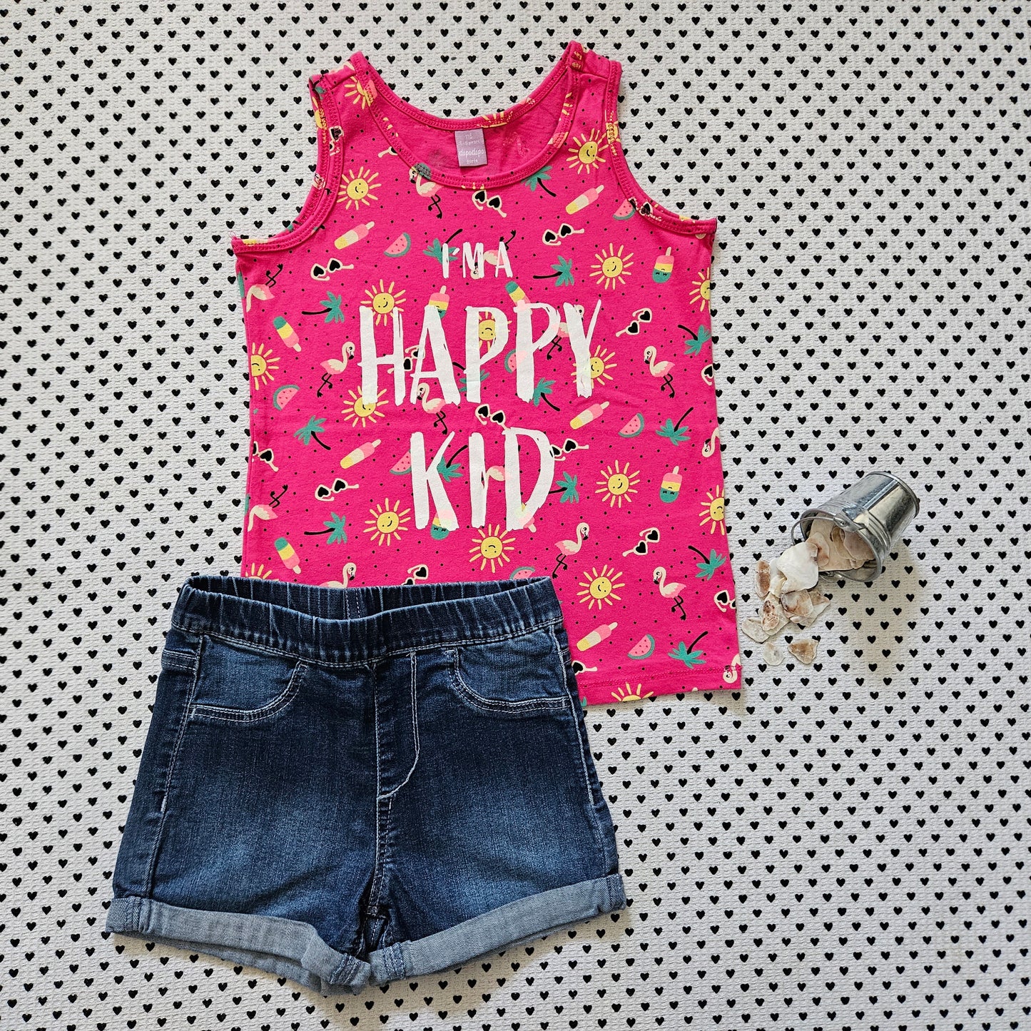 Kids | Mädchen | Set: Tanktop von DopoDopo und Shorts von H&M, Gr. 116