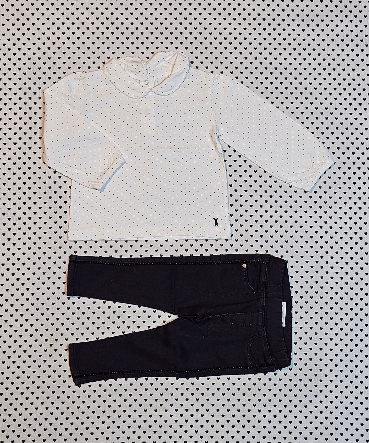 Minis Mädchen | Set: Langarmshirt von Mon Coeur und Hose von Catimini, Gr. 74