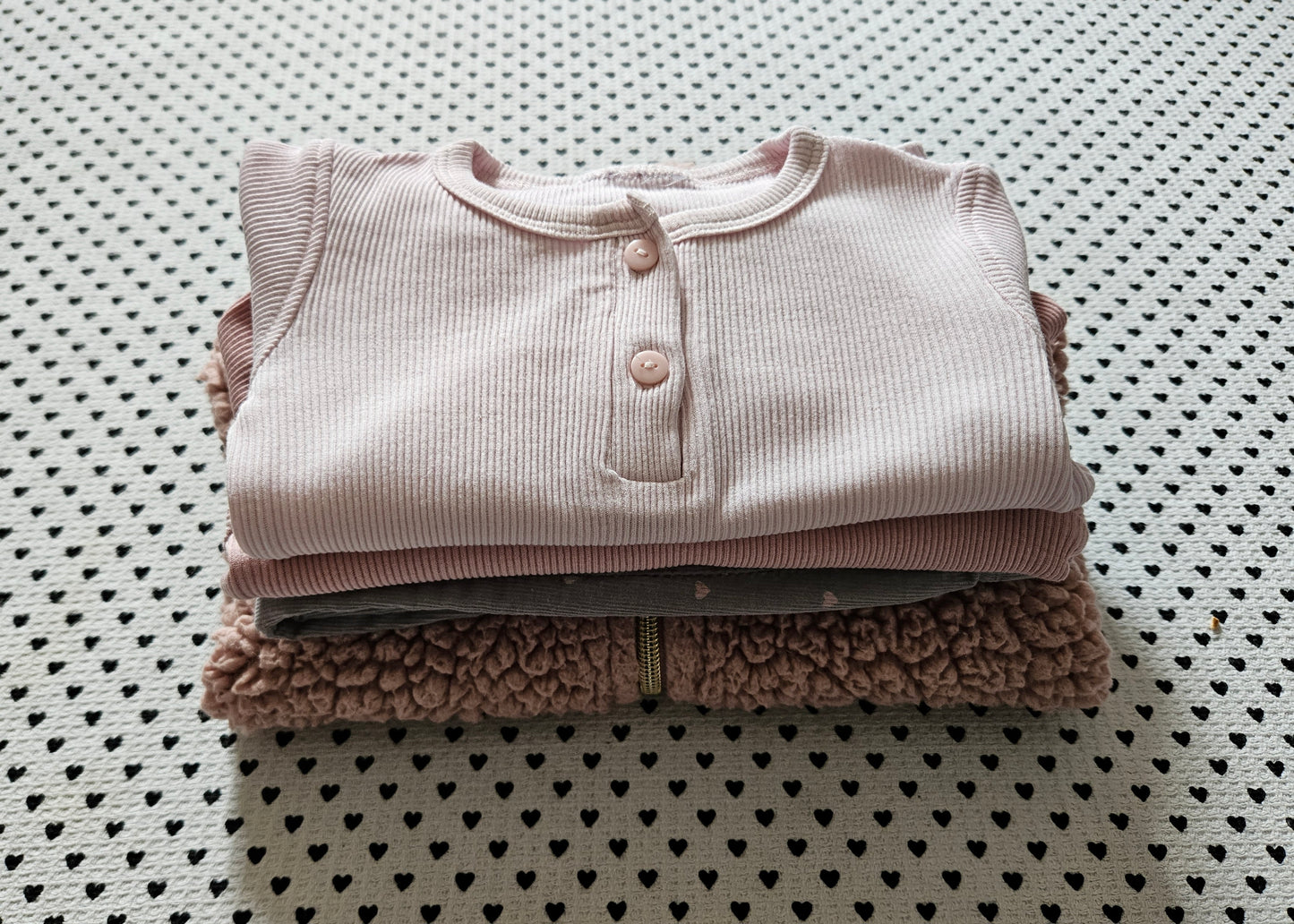 Minis Mädchen | 4-tlg. Set: Jacke, Bodys gerippt, Hose gefüttert, Gr. 68