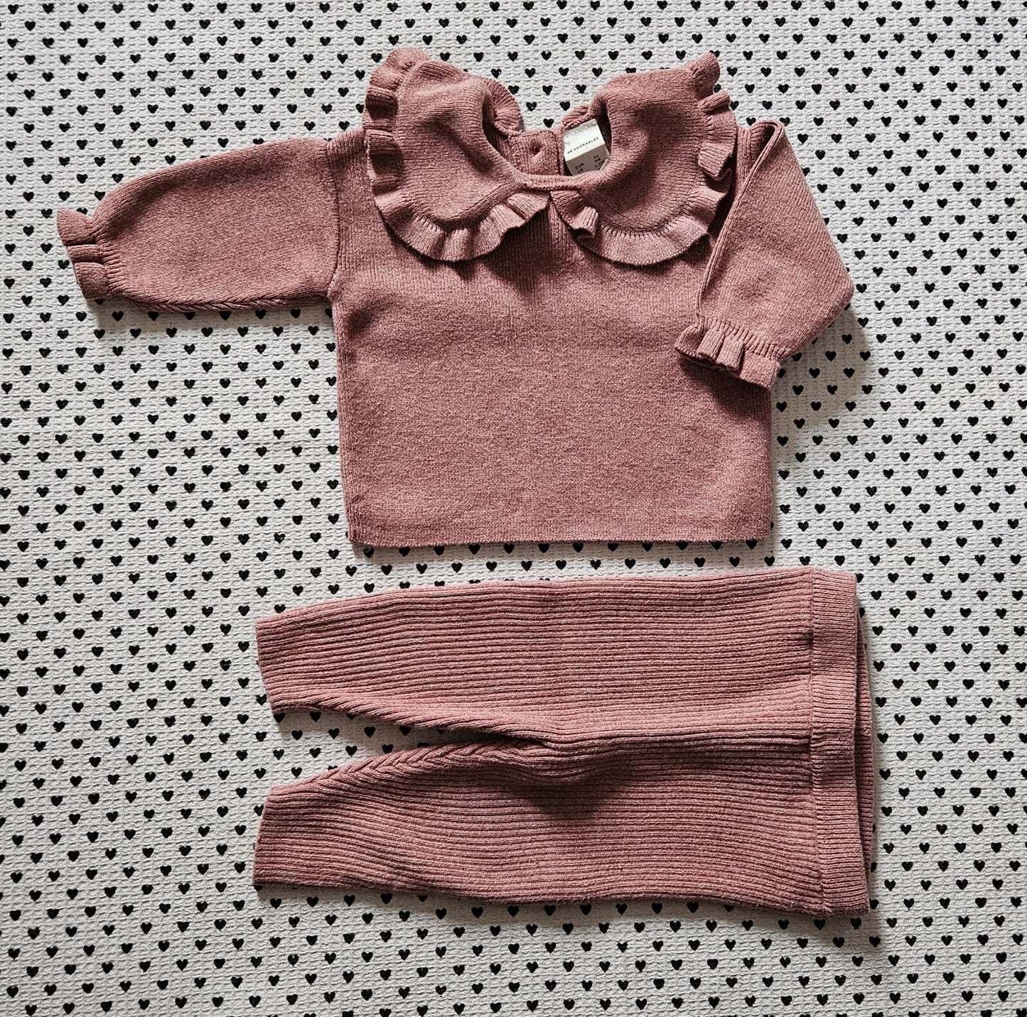 Minis Mädchen | 2-tlg. Set: Strickpullover und Strickhose (beides H&M), Gr. 56