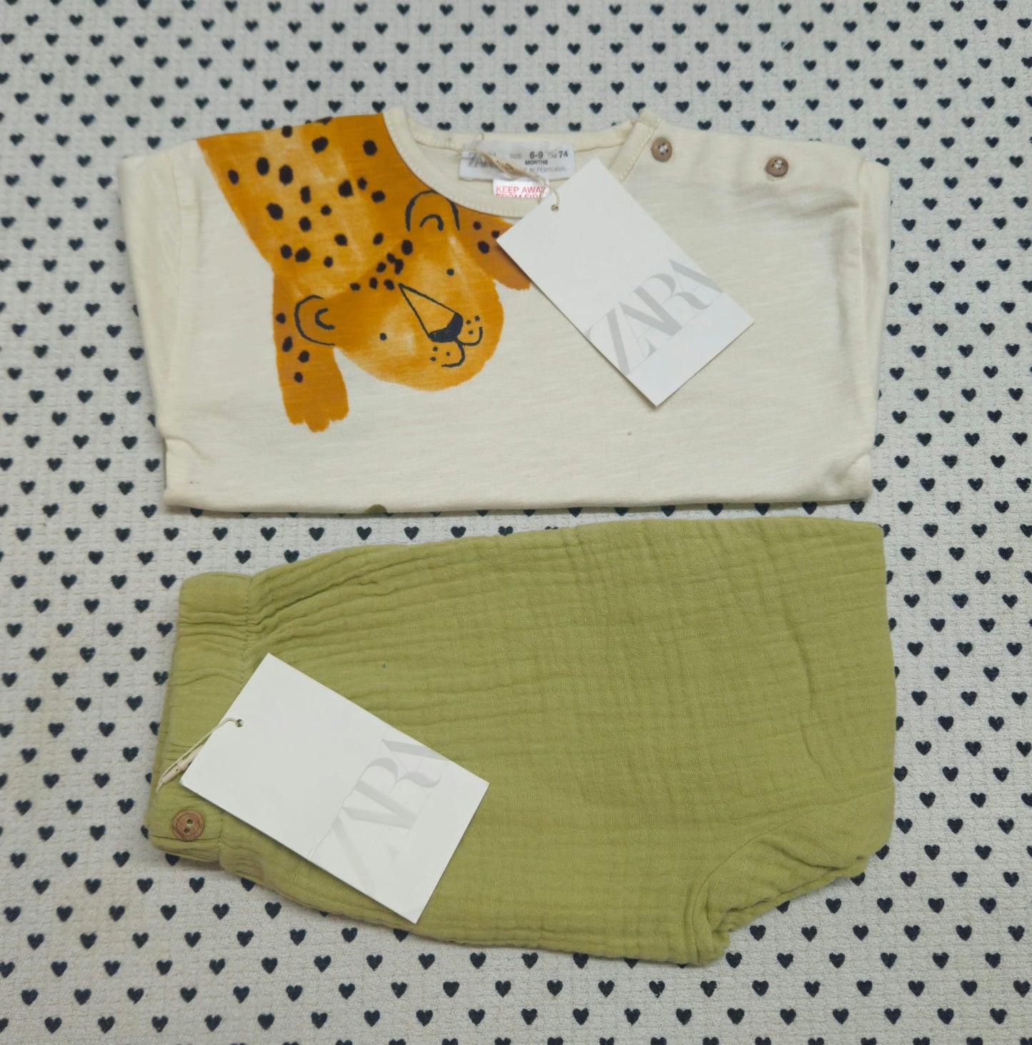 Minis Junge | Unisex | 2-tlg. Set: Langarmshirt und Musselinhose (Zara), Gr. 68