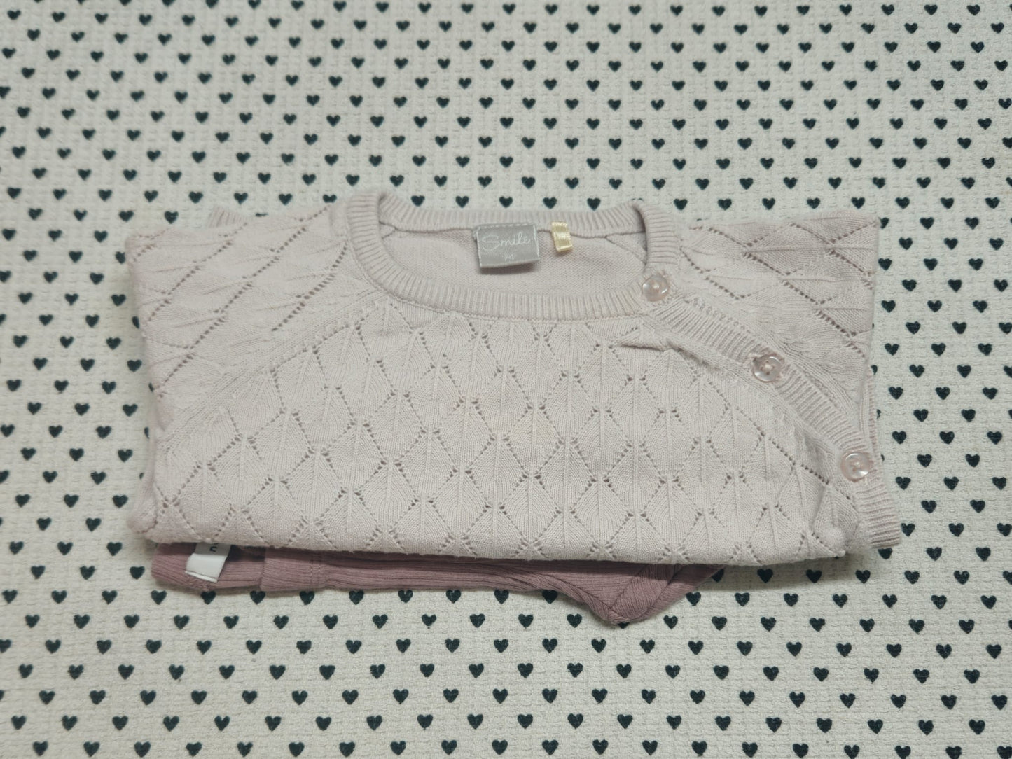 Minis Mädchen | 2-tlg. Set: Strickjacke (Smile) und Leggings (Name It), Gr. 74