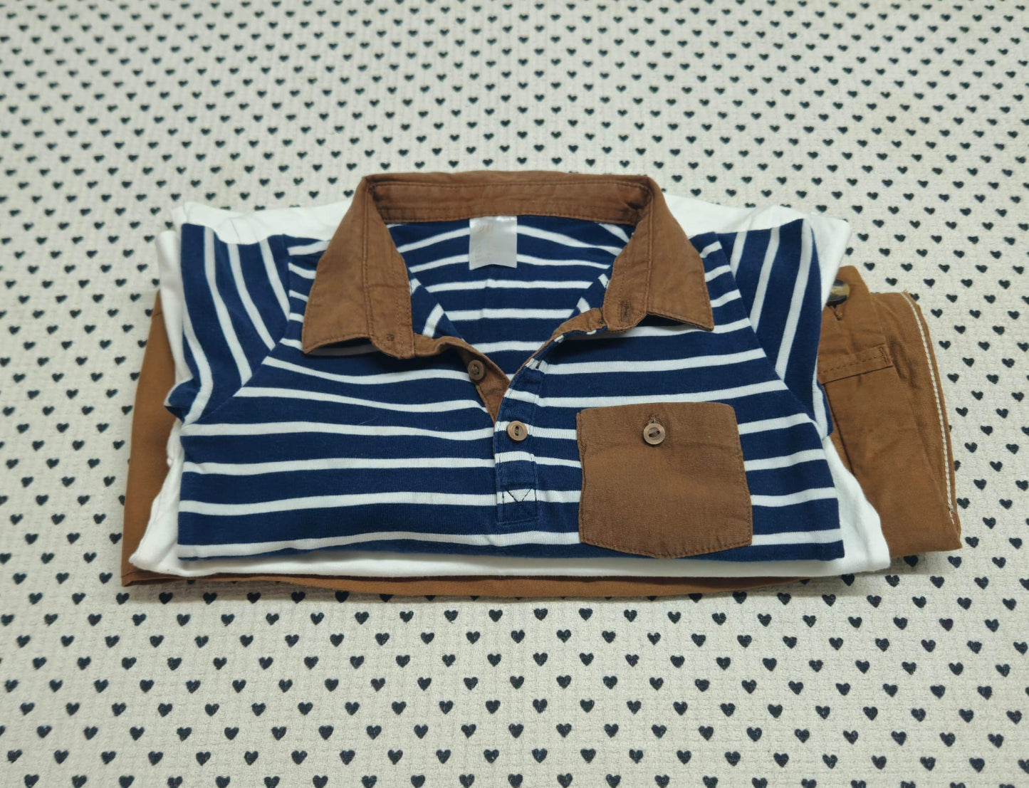 Kids | Junge | 3-tlg. Set: Body, Langarmshirt und Stoffhose (H&M), Gr. 98