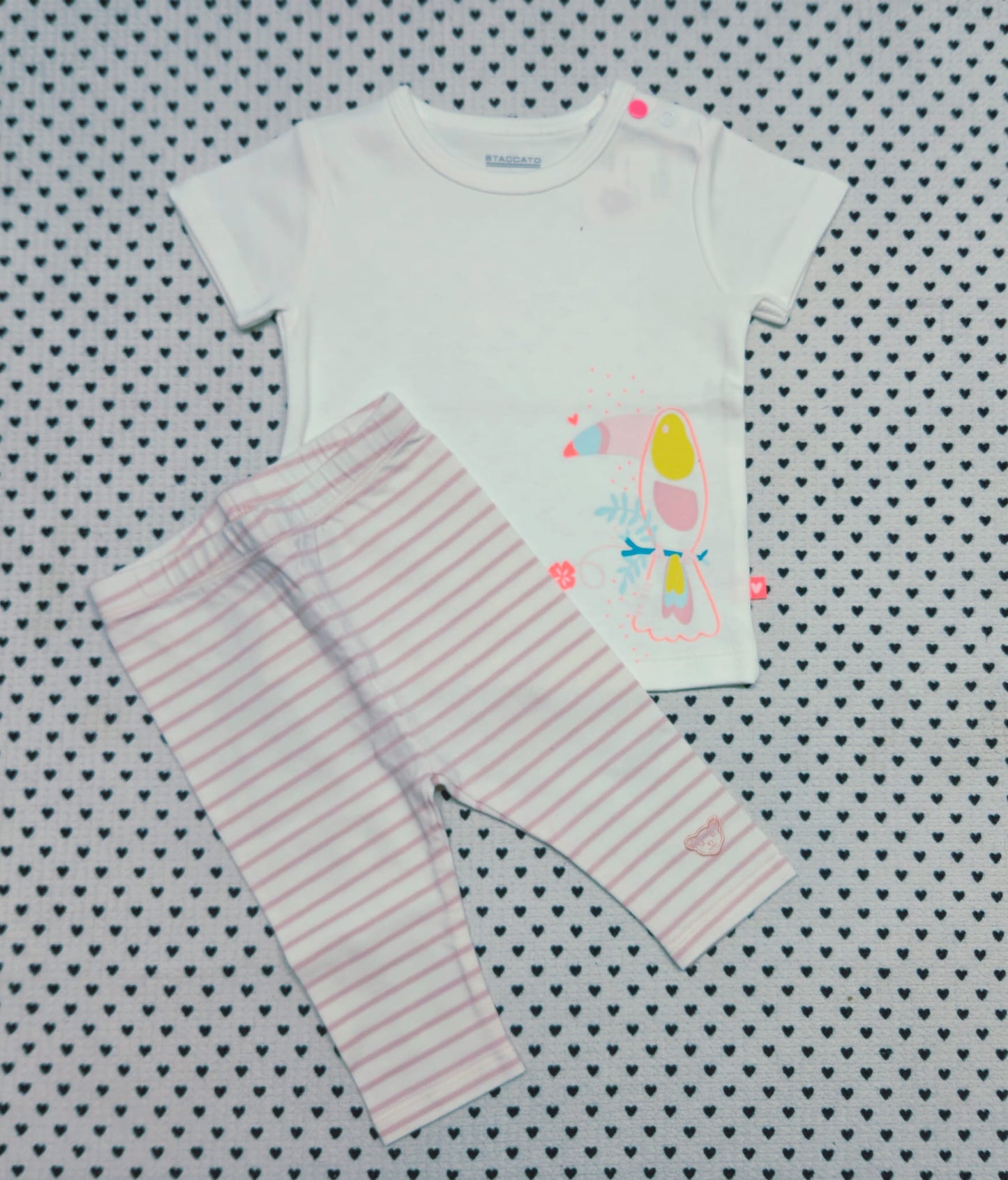 Minis Mädchen | 2-tlg. Set: T-Shirt (Staccato) und Leggings (Steiff), Gr. 62