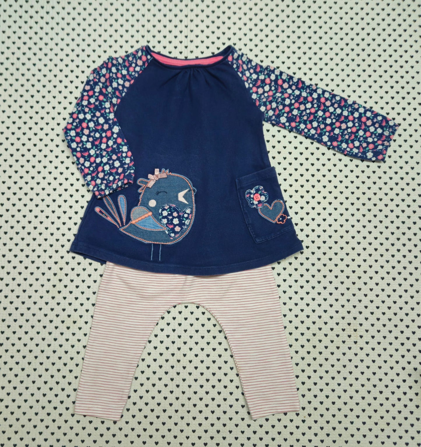 Minis Mädchen | 2-tlg. Set: Kleid (Tu) und Leggings (Next), Gr. 80