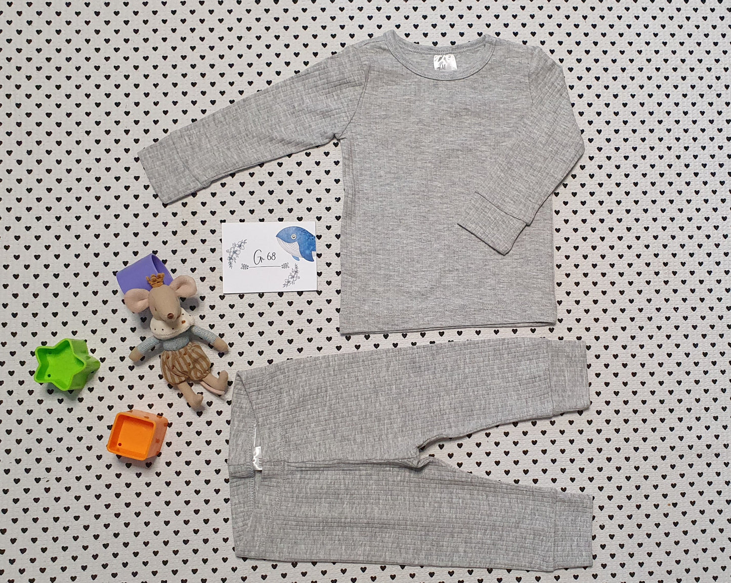 Minis Junge | UNISEX | Set: Langarmshirt und Leggings von H&M, Gr. 68