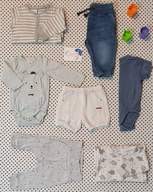 Minis Junge | 7-teiliges Kleiderset, Gr. 68
