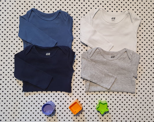 Minis Junge | Unisex | 5er-Pack: Bodys Langarm von H&M, Gr. 62