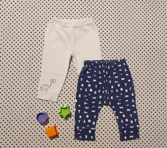 Minis Junge | Unisex | 2er-Pack Leggings/Trainerhosen, Gr. 74