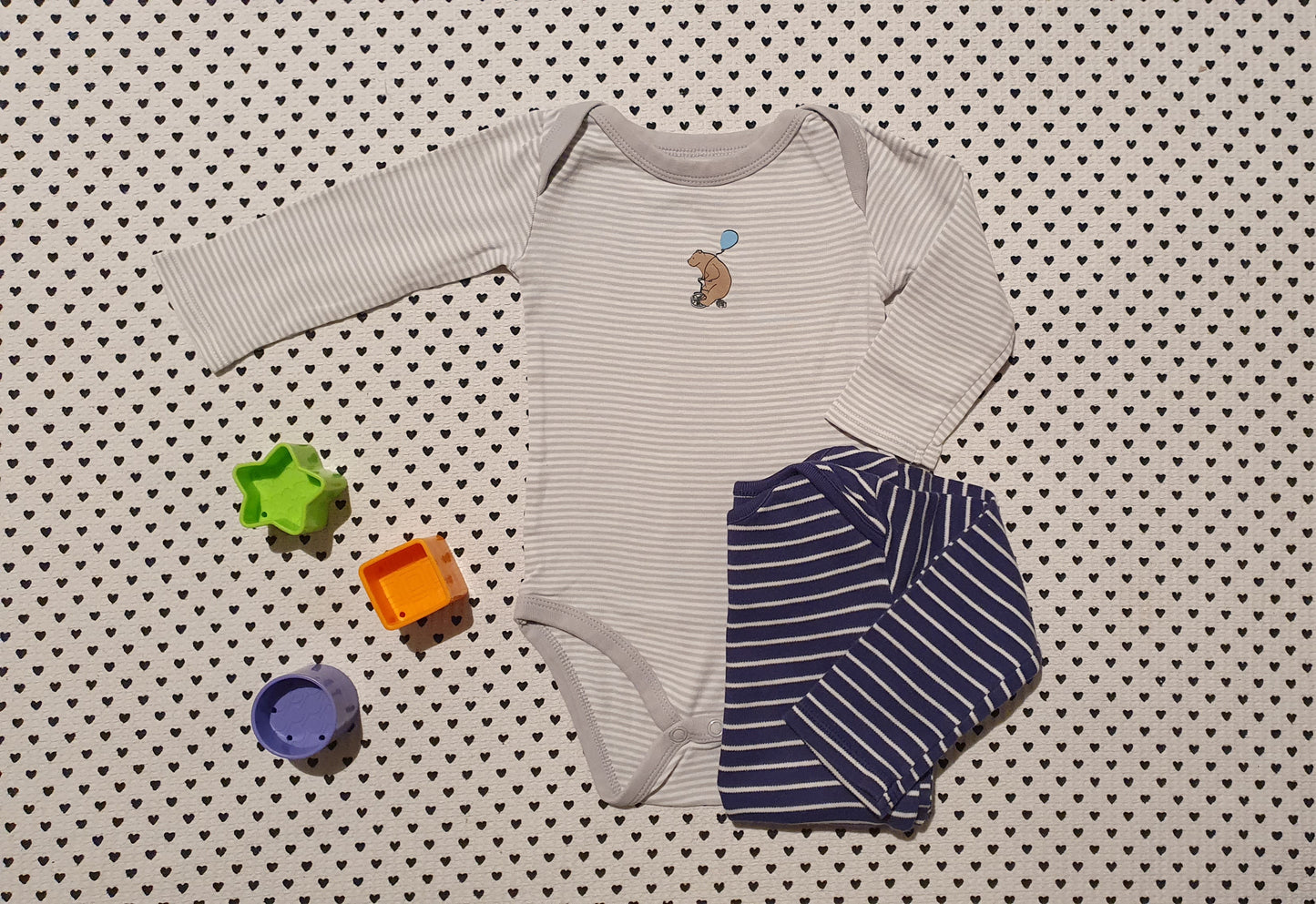 Minis Junge | 2er-Pack: Body Langarm, Gr. 74