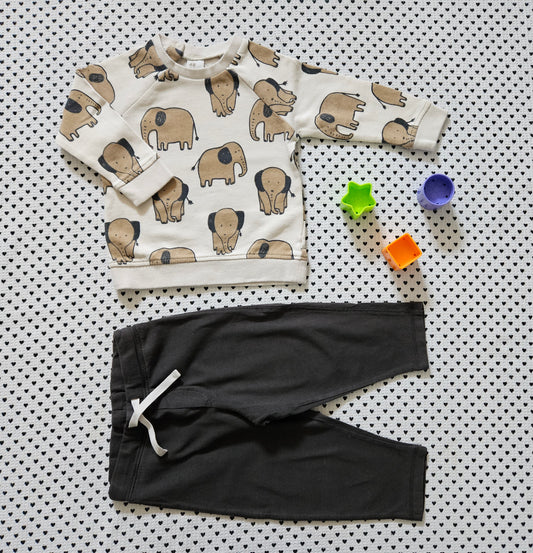 Minis Junge | Unisex | Set: Pullover von H&M & Trainerhose von Gray Label, Gr. 80