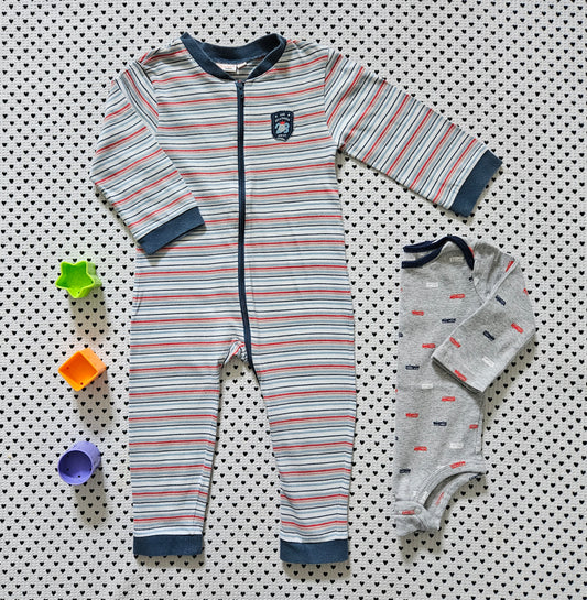Minis Junge | Set: Pyjama/Einteiler und Body Langarm, Gr. 80