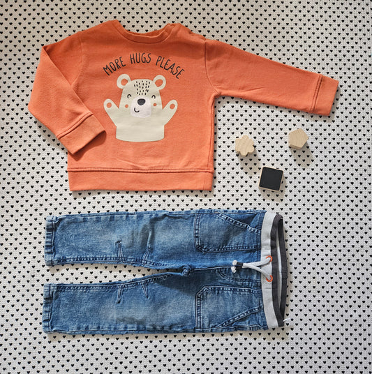 Minis Junge | Set: Pullover und Jeanshosen Gr. 86