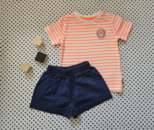 Minis Junge | Set: T-Shirt von Staccato und Jeansshorts no name, Gr. 86