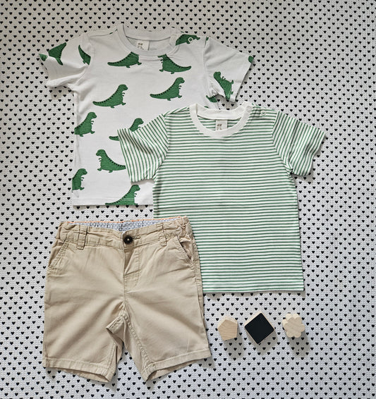 Minis Junge | Set: 2x T-Shirt und 1x Shorts von H&M, Gr. 86