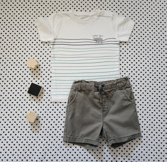 Minis Junge | Unisex | Set: T-Shirt von Staccato und Shorts von Baby Club, Gr. 86