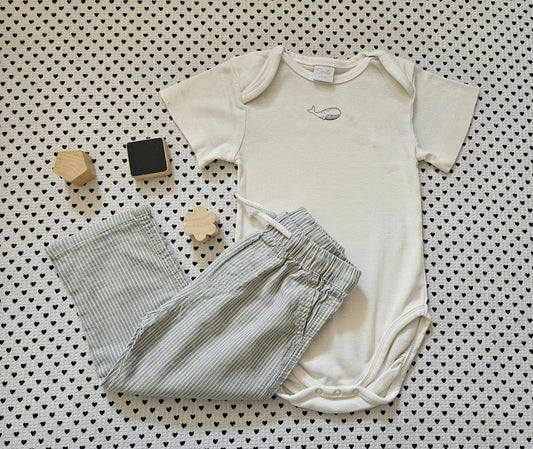 Minis Junge | Unisex | Set: Body kurzarm und leichte Sommerhosen, Gr. 86