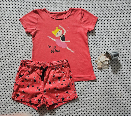 Kids | Mädchen | Set: T-Shirt und Shorts, Gr. 110/116