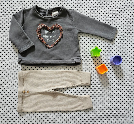 Minis Mädchen | Set: Pullover und Strickhose von Zara, Gr. 68