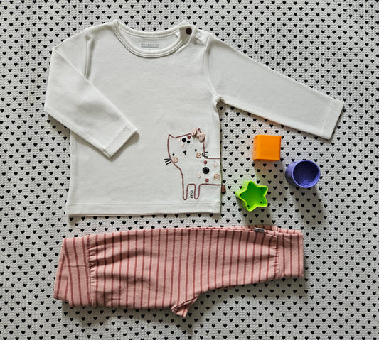 Minis Mädchen | Set: Langarmshirt von Staccato und Hose von Hust and Claire, Gr. 68/74