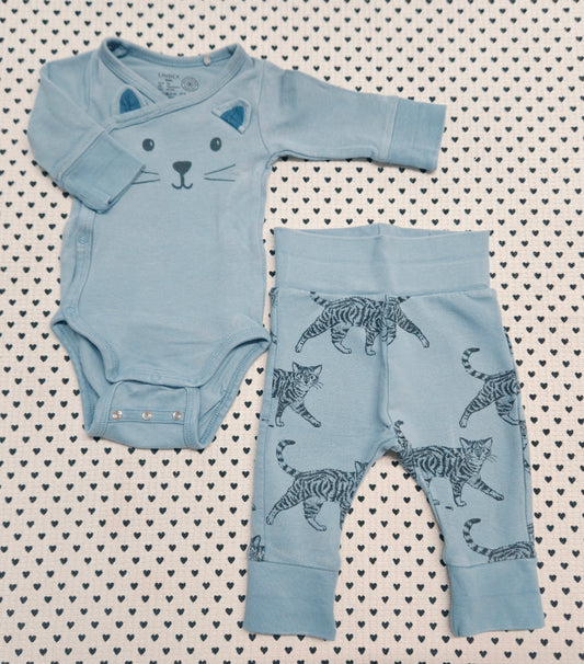 Minis Junge | Unisex | 2 tlg. Set: Wickelbody und Leggings von Lindex, Gr. 50/56