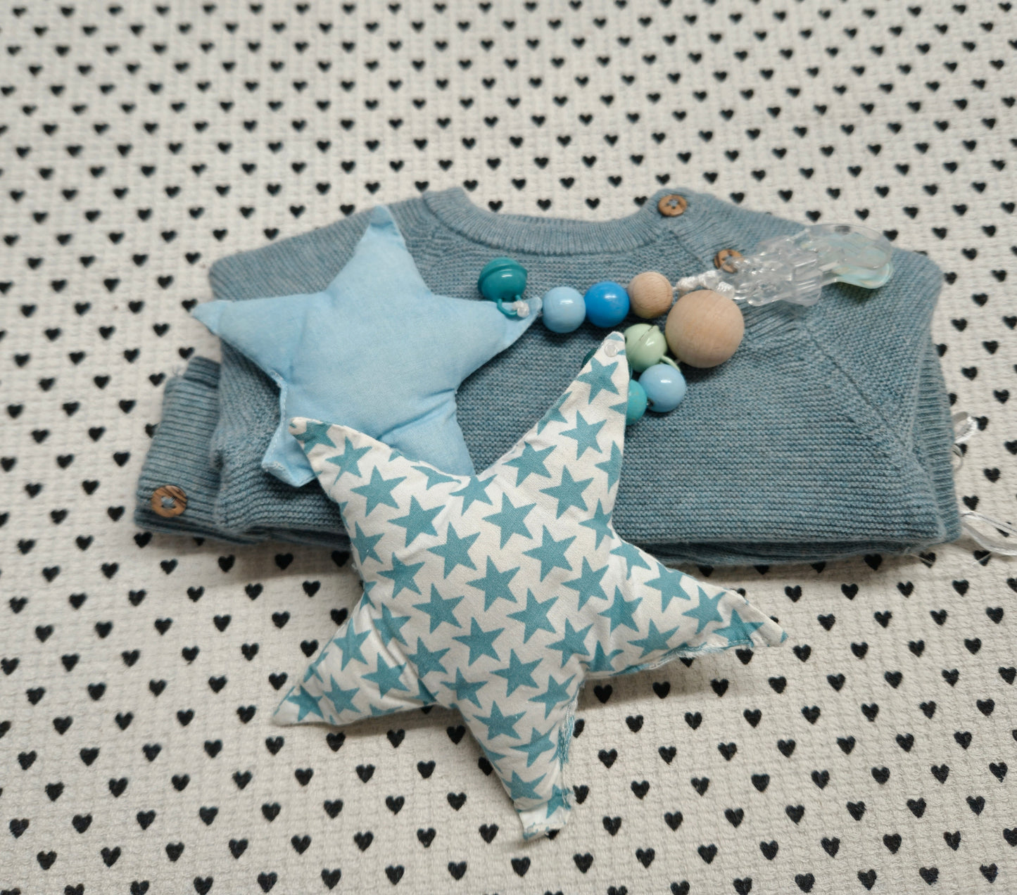 Minis Junge | Unisex | 3-tlg. Set: Strickpullover und Strickhose (C&A), Kinderwagenkette, Gr. 48/50