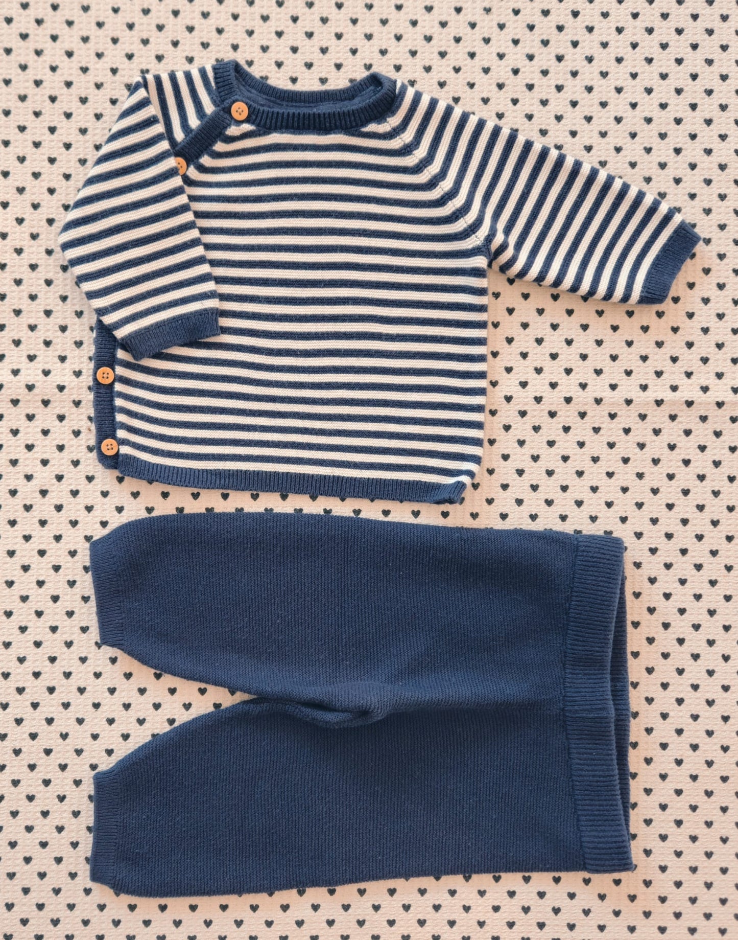 Minis Junge | Unisex | 2-tlg. Set: Strickjacke und Strickhose (Smile), Gr. 56/62
