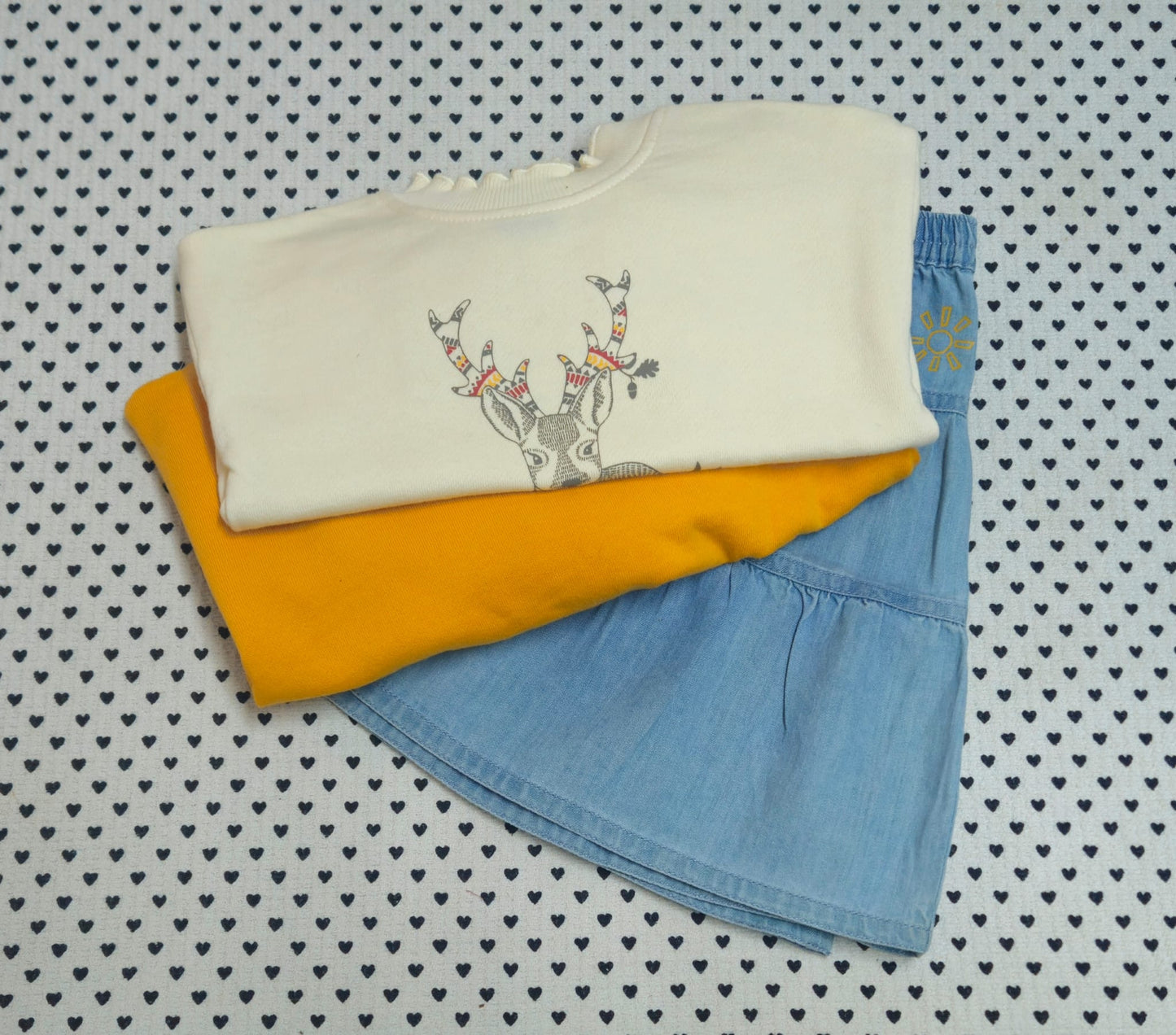 Minis Mädchen | 3-tlg. Set: Kapuzenpullover, Pullover und Jupe/Rock (Naturaline), Gr. 80