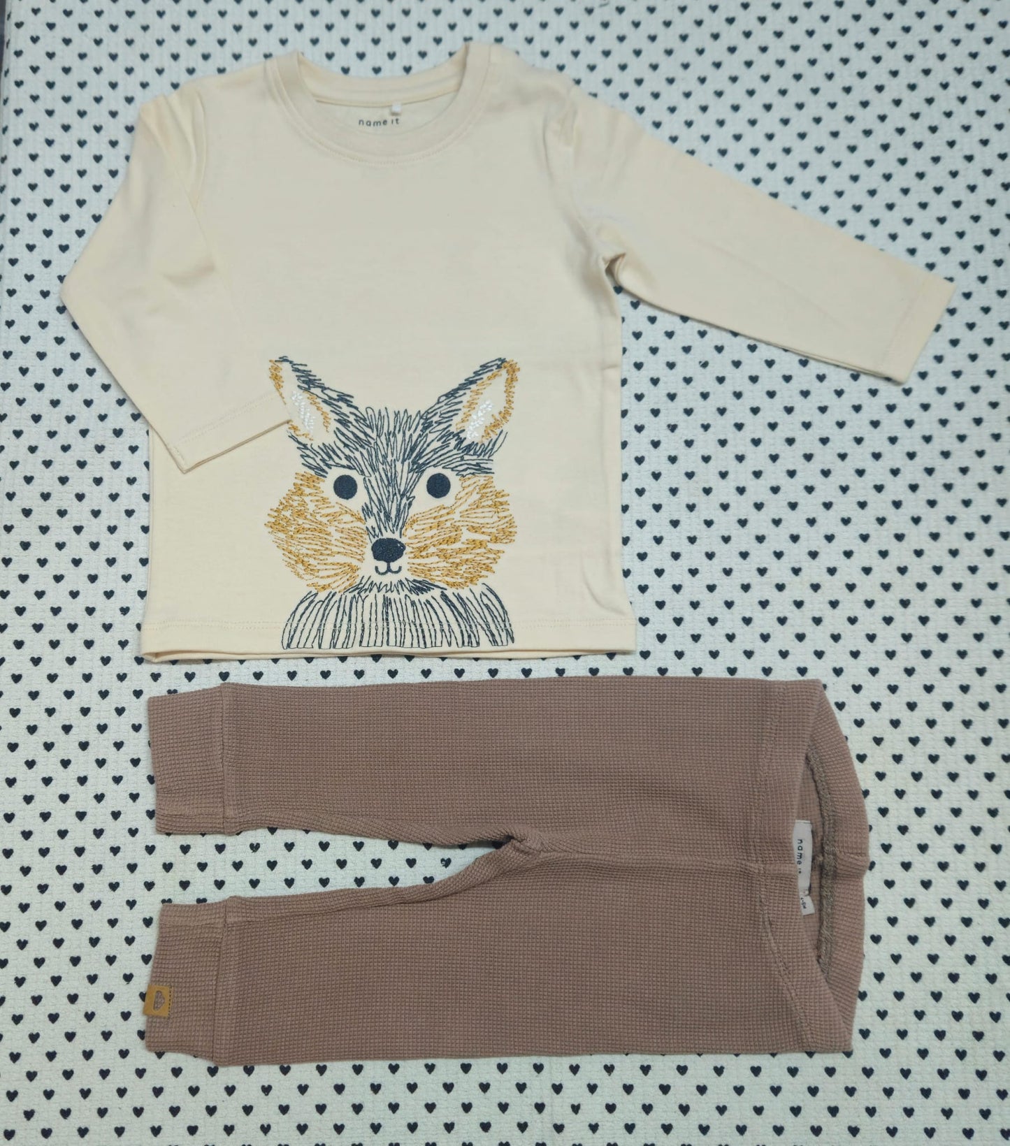 Minis Junge | Unisex | 2-tlg. Set: Langarmshirt und Leggings (Name It), Gr. 68
