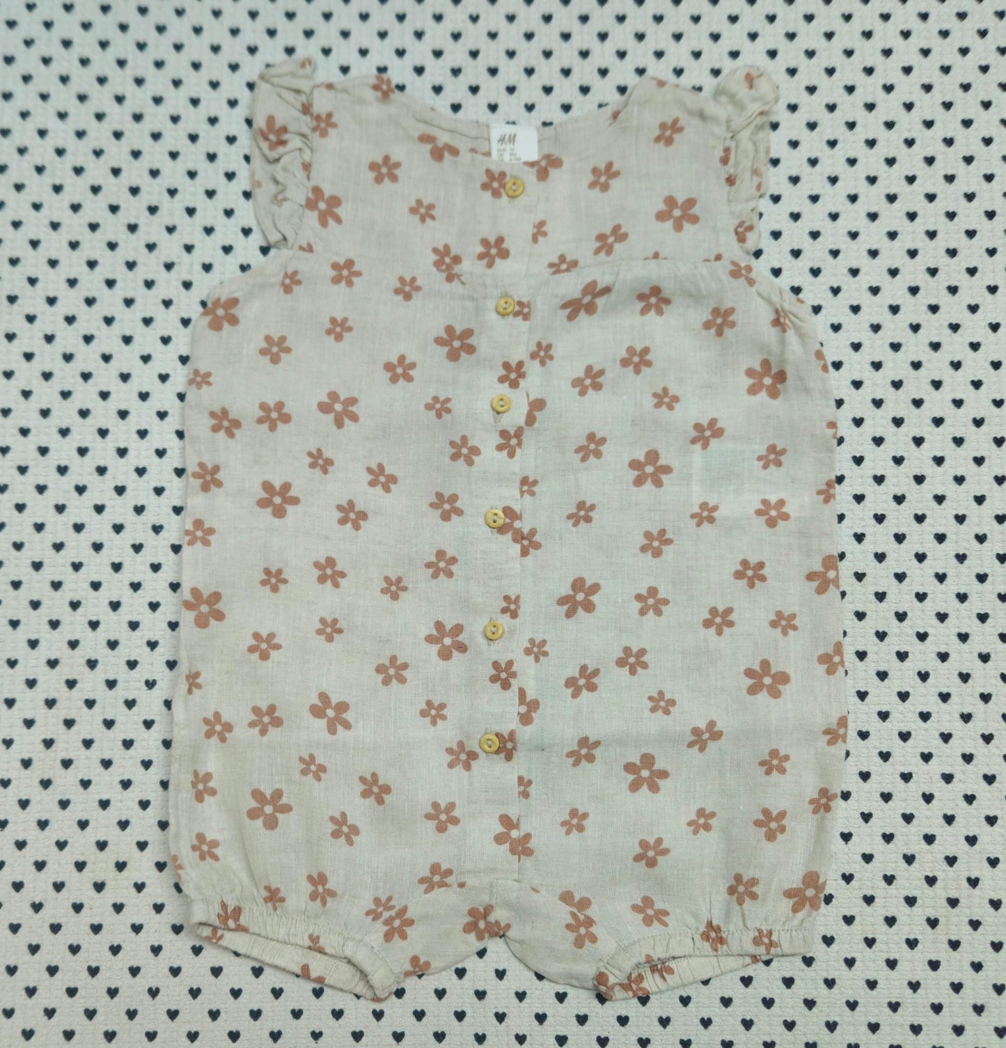 Minis Mädchen | Leinen-Einteiler/Romper (H&M), Gr. 74