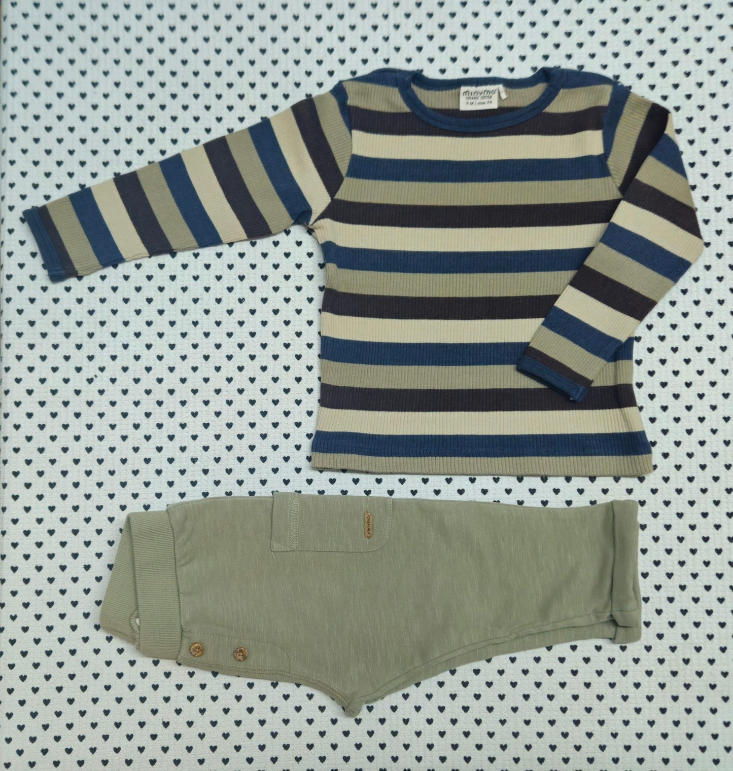 Minis Junge | Unisex | 2-tlg. Set: Langarmshirt und Trainerhose (Minymo), Gr. 74