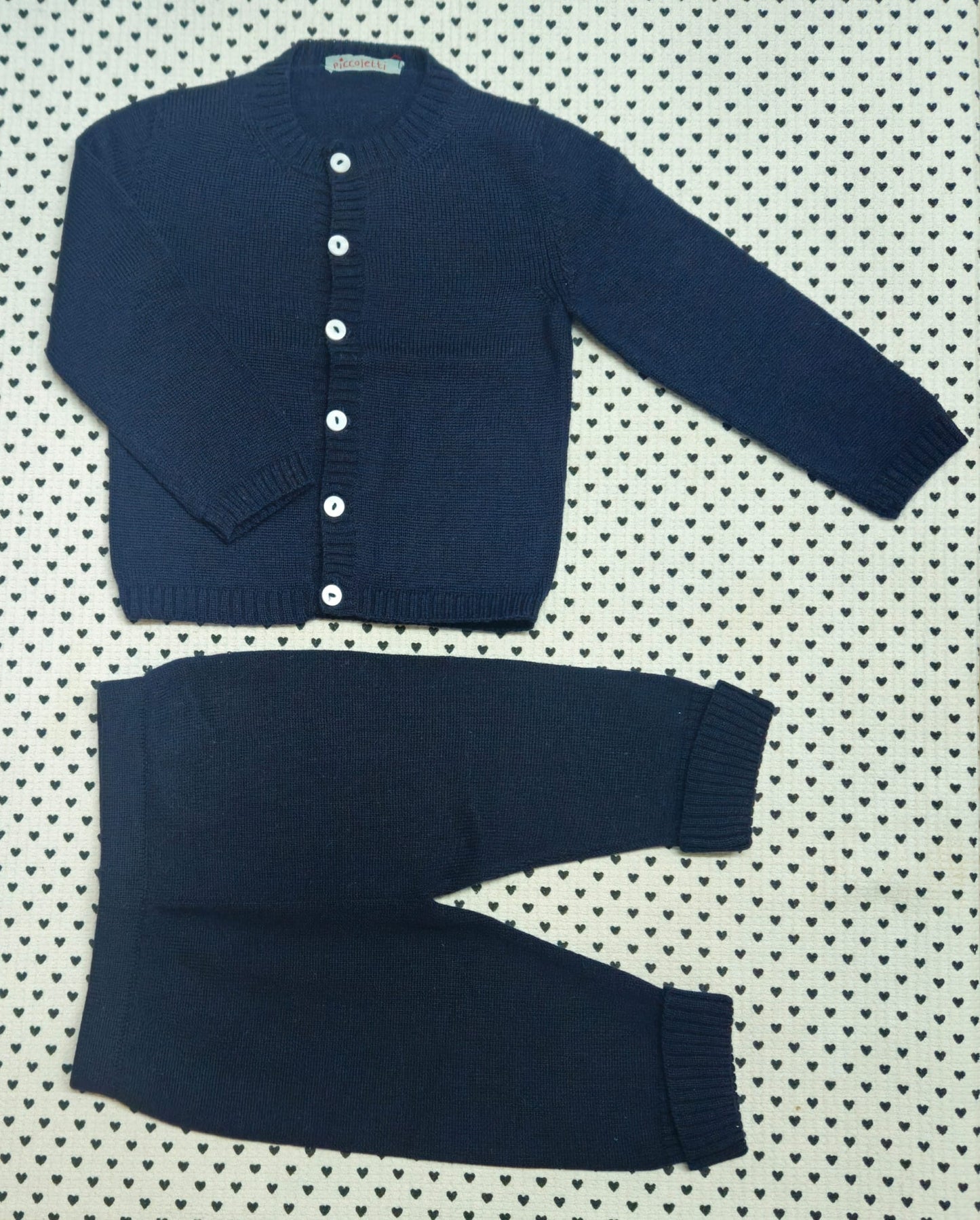 Minis Junge | Unisex | 2-tlg. Set: Merino-Strickjacke und Merino-Strickhose (Piccoletti), Gr. 74/80