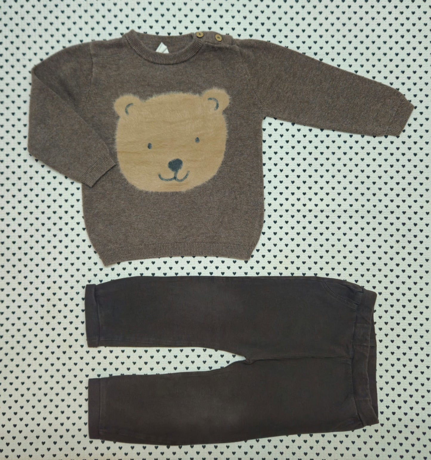 Minis Junge | 2-tlg. Set: Strickpullover (H&M), Leggings (Name It), Gr. 86