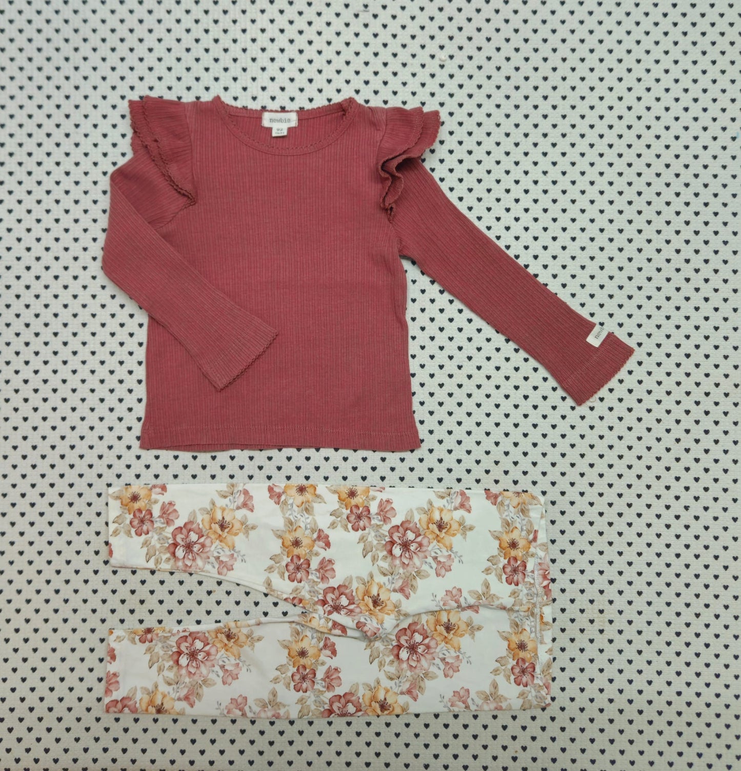 Minis Mädchen | 2-tlg. Set: Langarmshirt (Newbie) und Leggings (Selfmade), Gr. 86