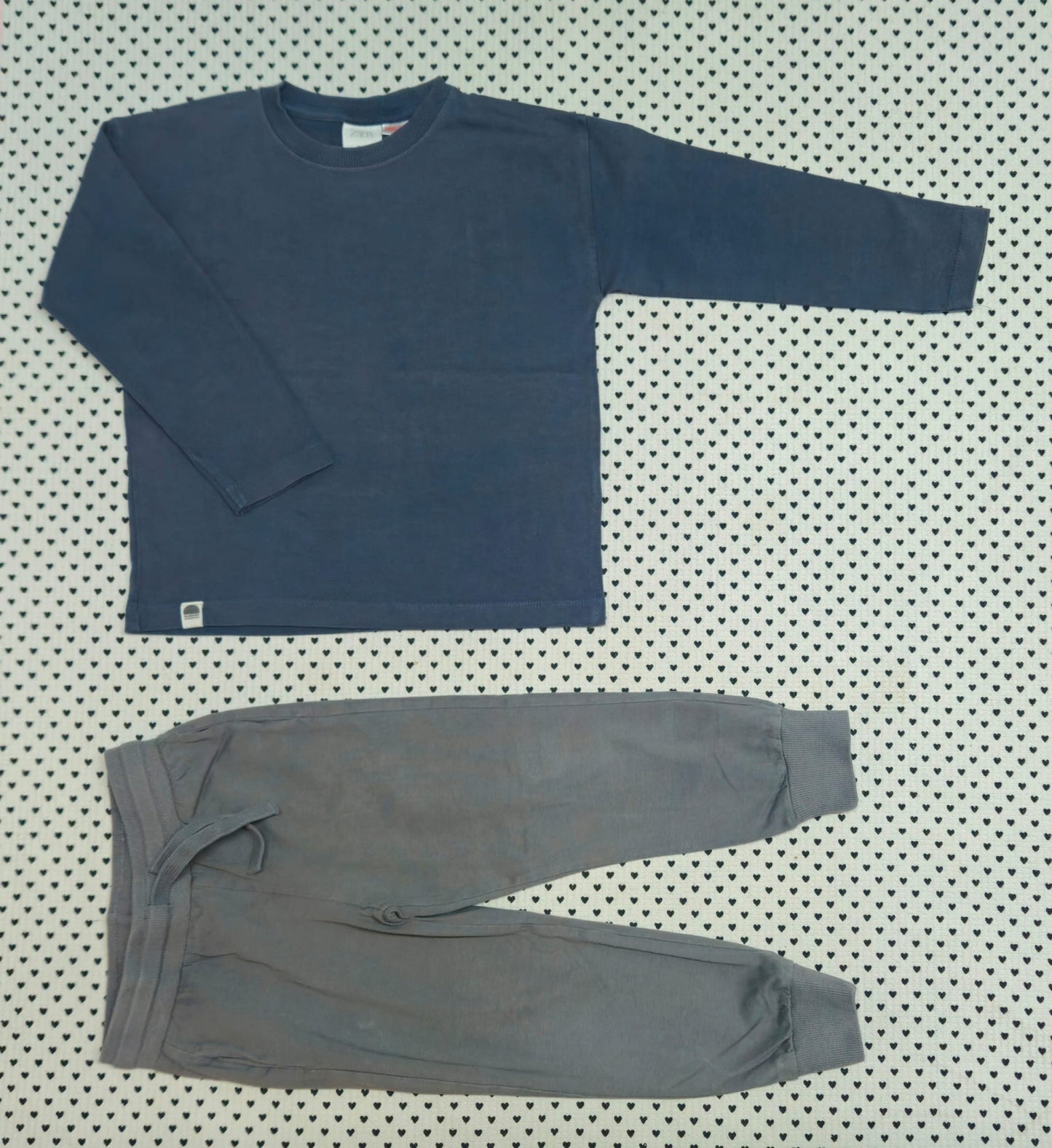 Kids | Junge | Unisex | 2-tlg. Set: Langarmshirt (Zara) und Trainerhose (H&M), Gr. 104/110