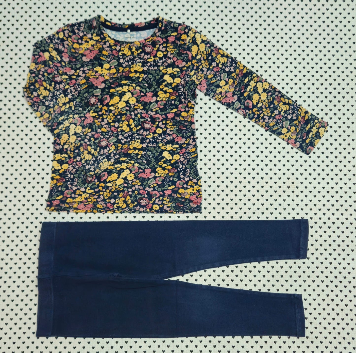 Kids | Mädchen | 2-tlg. Set: Langarmshirt (Name It) und Leggings (Next), Gr. 110
