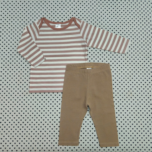 Minis Mädchen | 2-tlg. Set: Langarmshirt und Leggings (H&M), Gr. 68