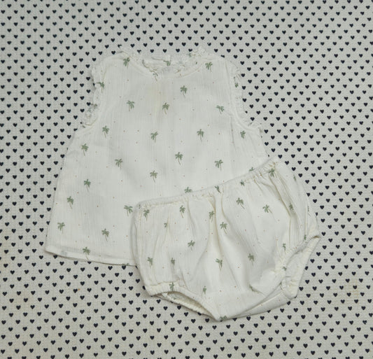 Minis Mädchen | 2-tlg. Set: Musselin-Shirt ärmellos und Musselin-Bloomers/Shorts (Zara), Gr. 68