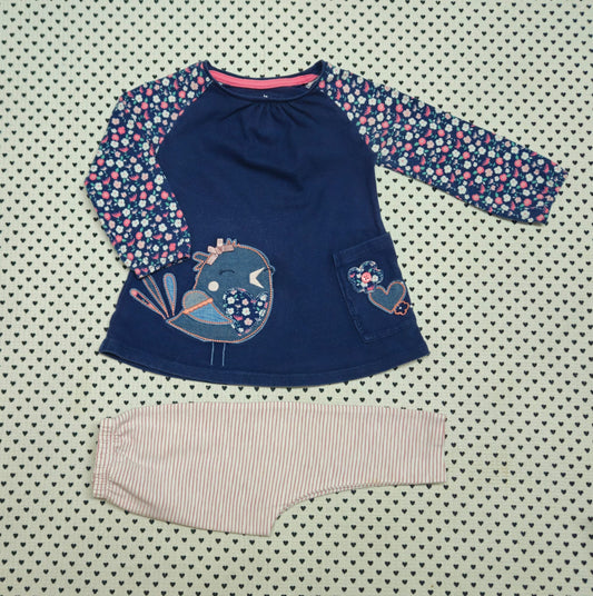 Minis Mädchen | 2-tlg. Set: Kleid (Tu) und Leggings (Next), Gr. 80