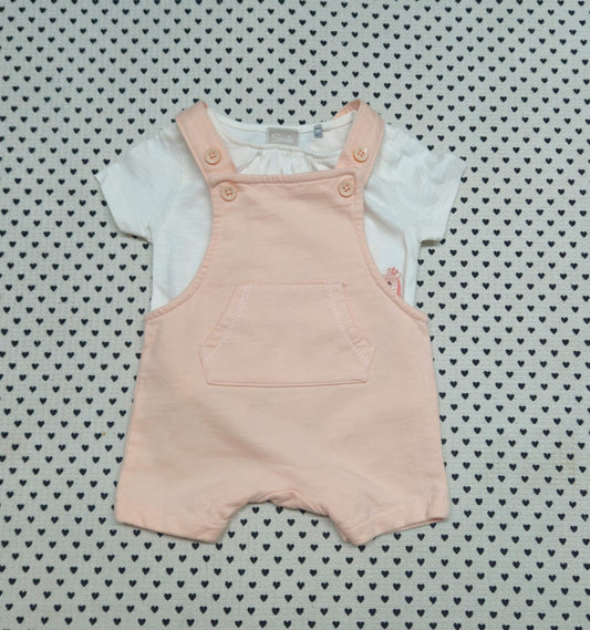 Minis Mädchen | 2-tlg. Set: T-Shirt und Latzhose (Smile), Gr. 56