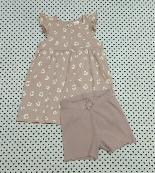 Minis Mädchen | 2-tlg. Set: Kleid (H&M) und Shorts (No Name), Gr. 80